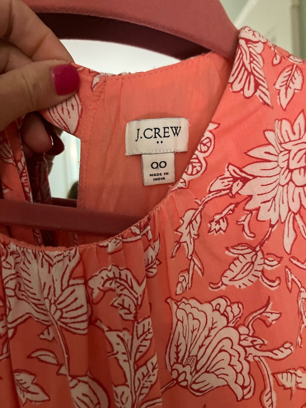 J. Crew Coral Pink Floral Midi Dress - Picture 2 of 7